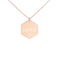 Sterling Silver Loved Hexagon Necklace
