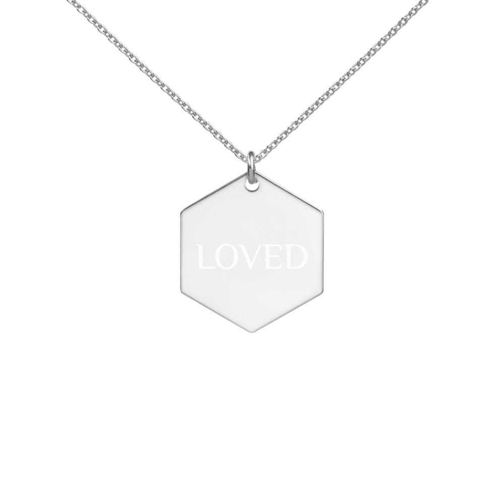 Sterling Silver Loved Hexagon Necklace