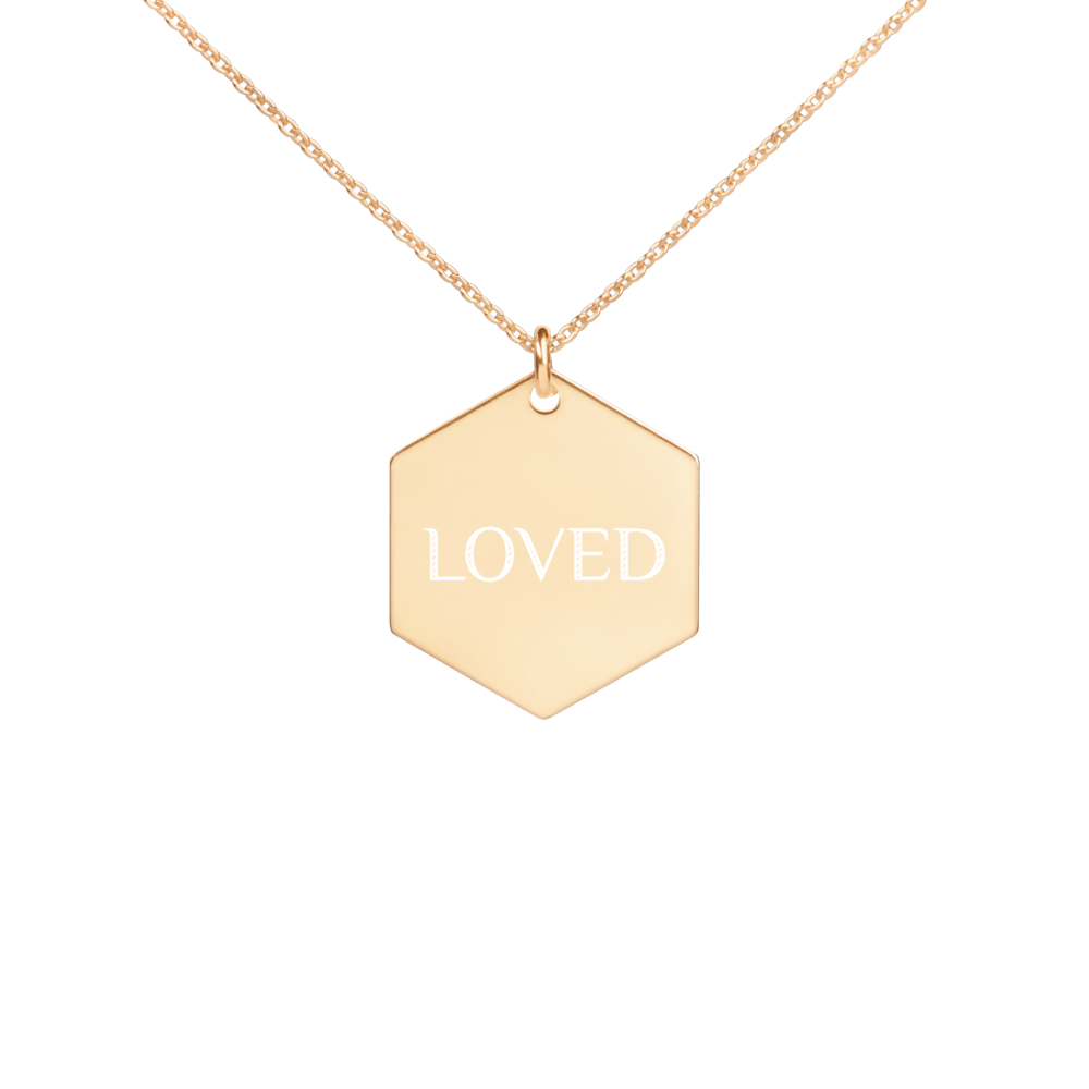 Sterling Silver Loved Hexagon Necklace